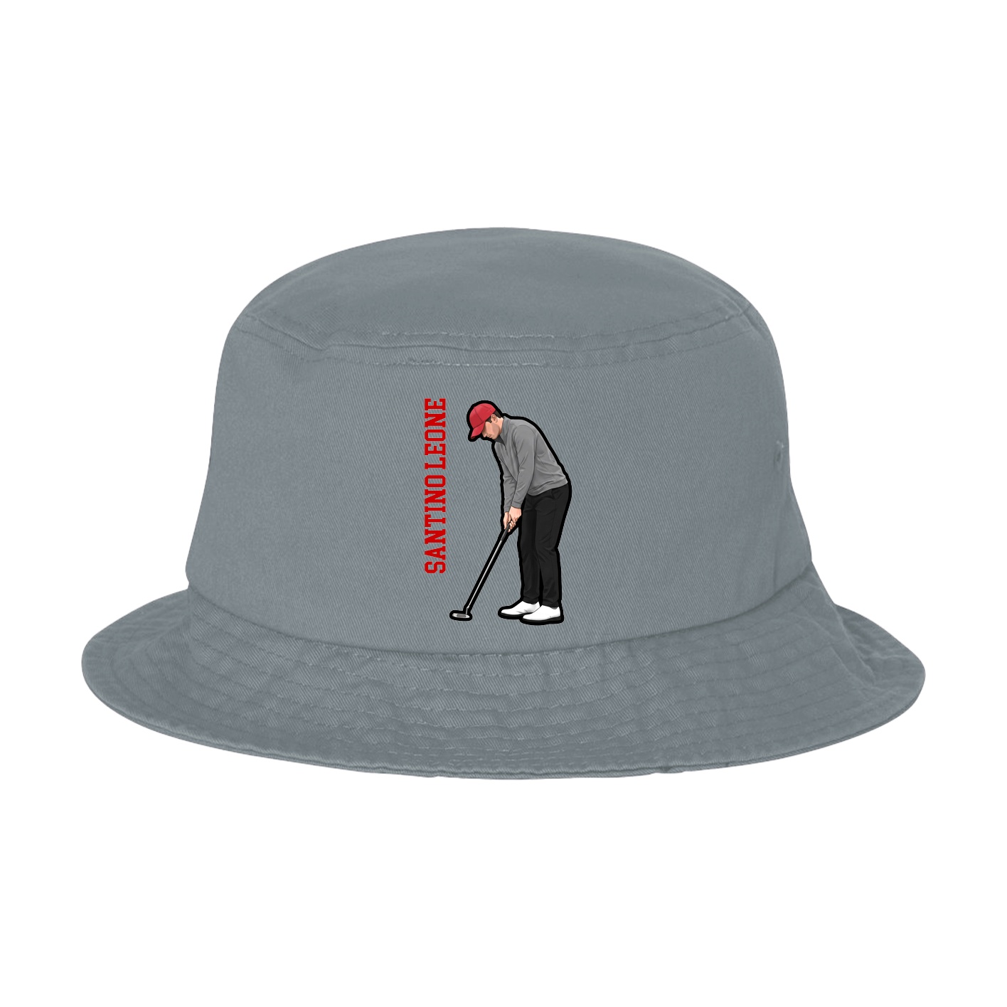 Bucket Cap — Name Vertical in Grey