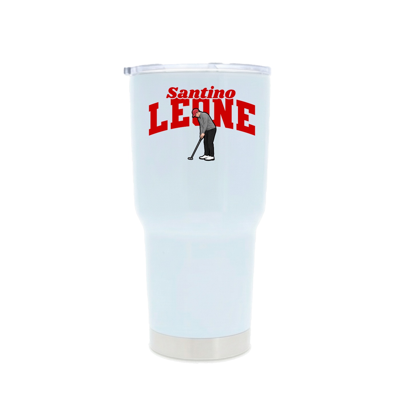 30oz Stainless Steel Tumbler — Signature Arch in White