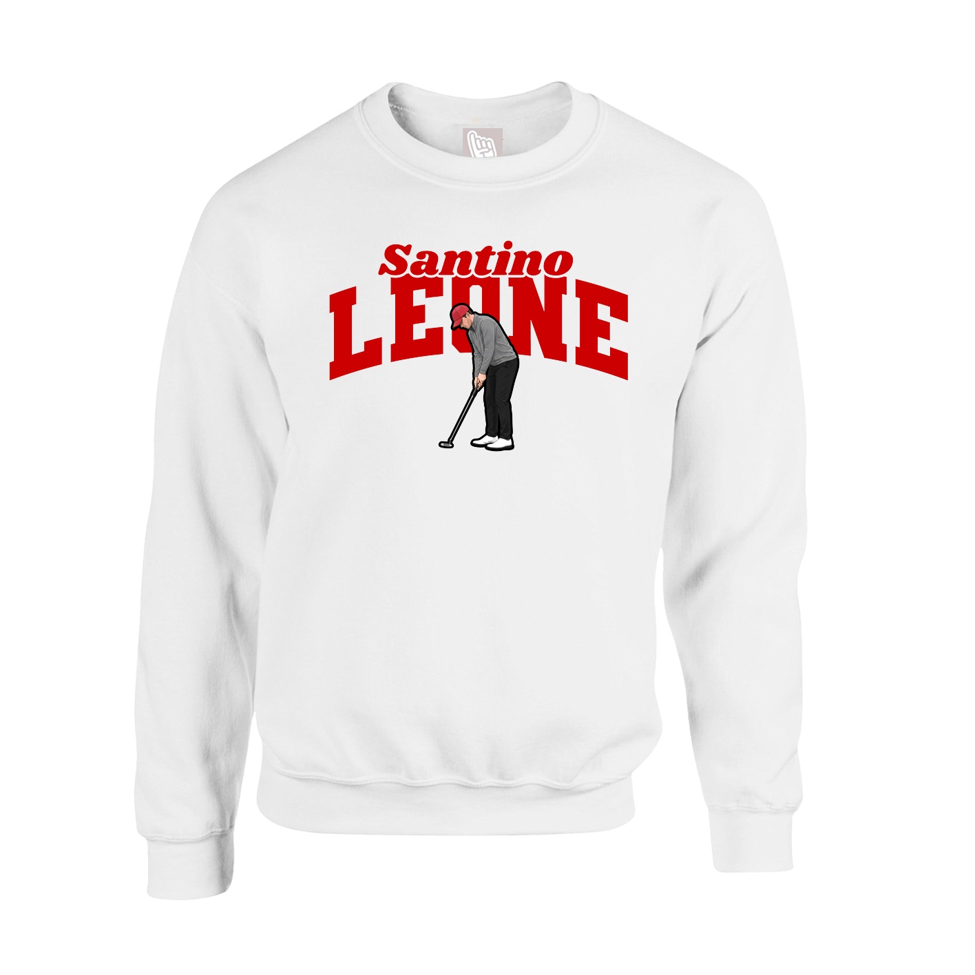 Fleece Crew — Signature Arch in White
