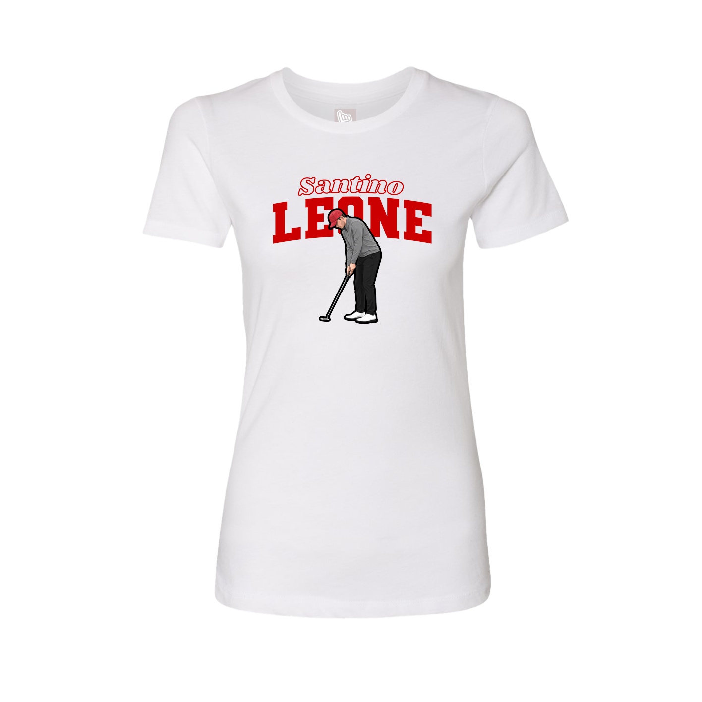 Womens Tee — Name Arch in White