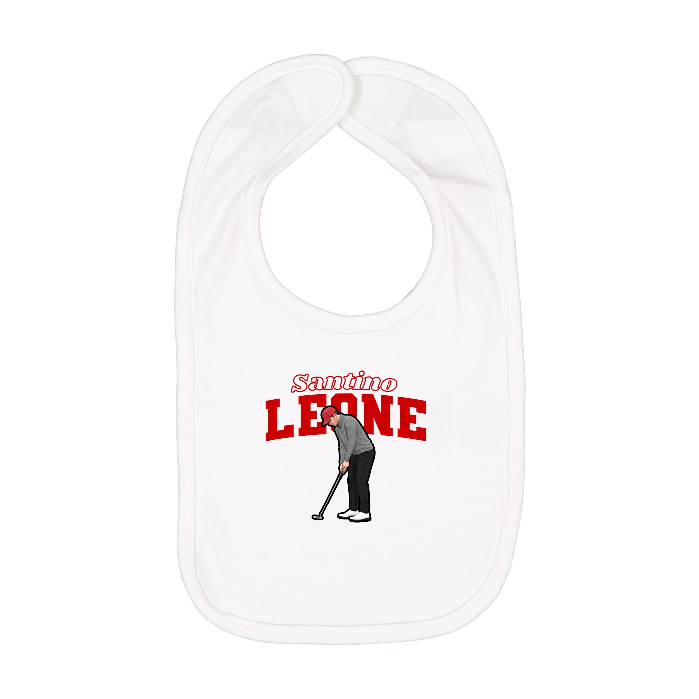 Infant Bib — Name Arch in White