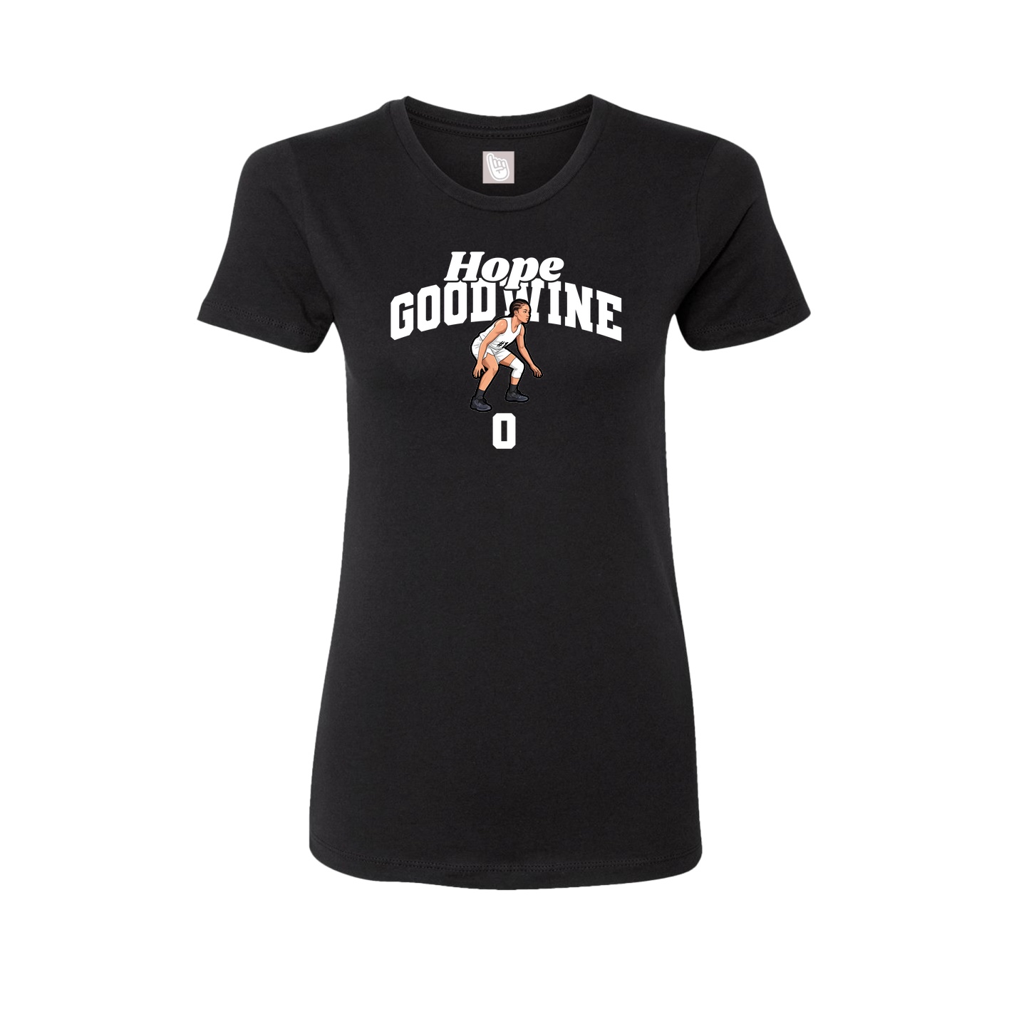 Fitted Women's Tee — Signature Arch in Black