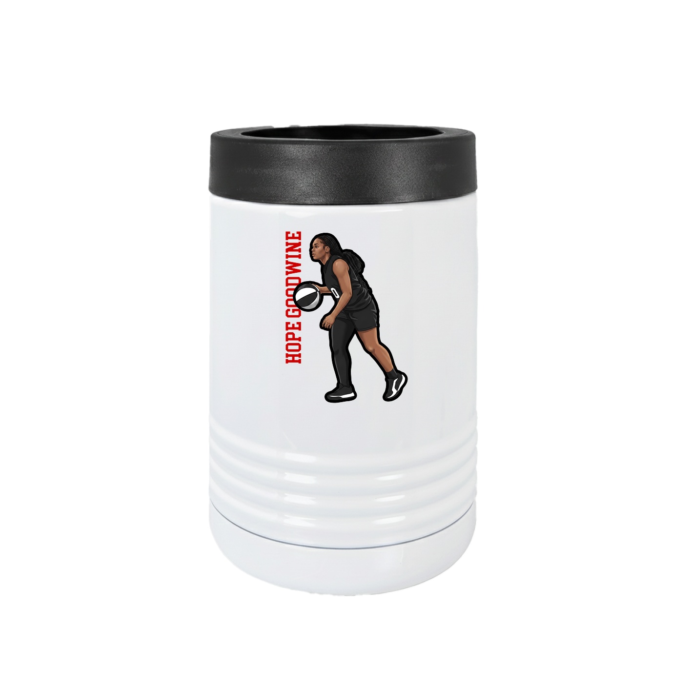Beverage Holder — Name Vertical in White