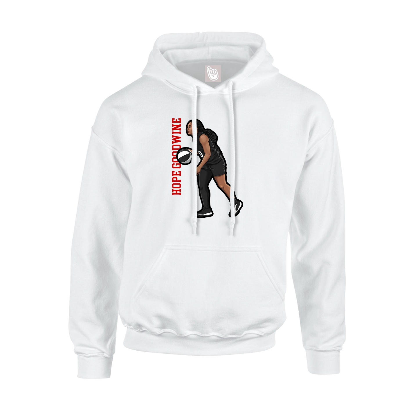 Youth Hoodie — Name Vertical in White