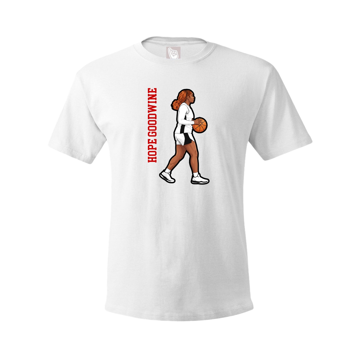 Tee — Name Vertical in White