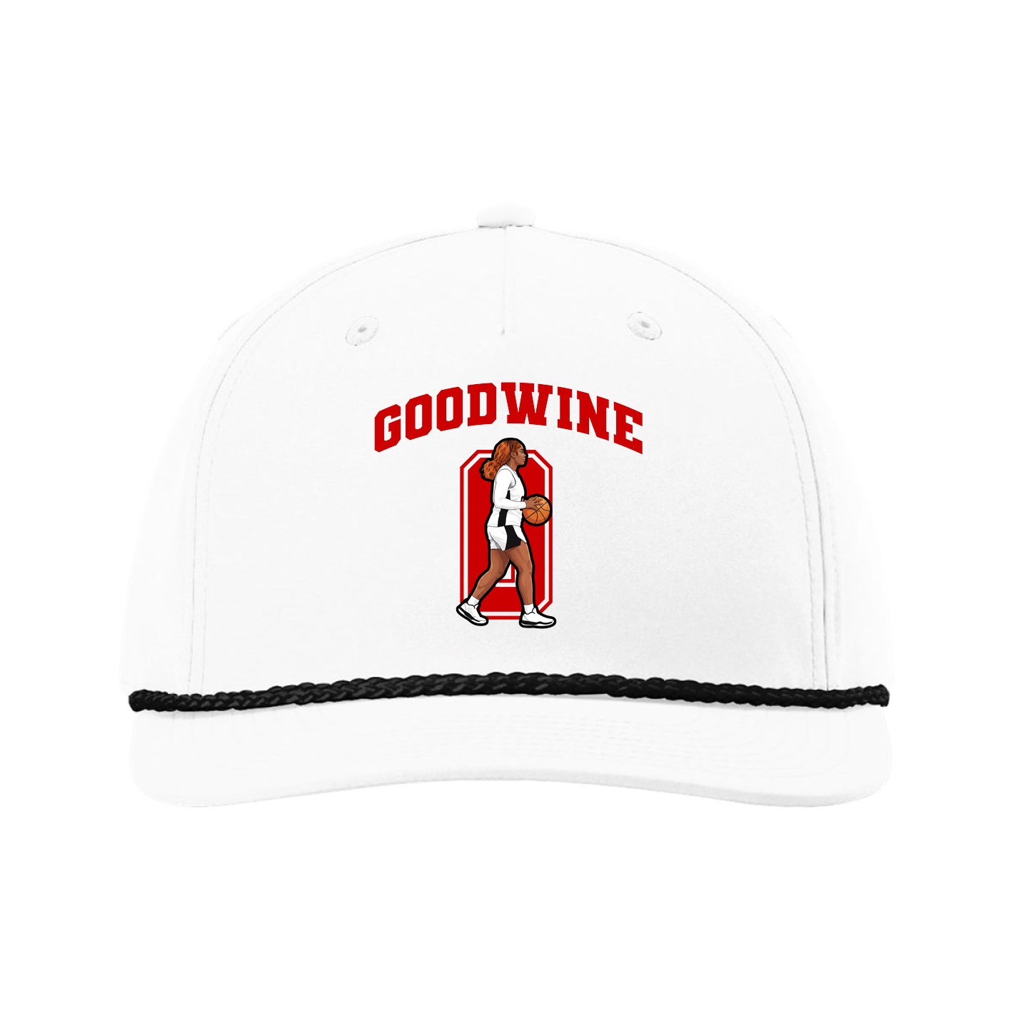 Five-Panel Classic Rope Cap — Number in White