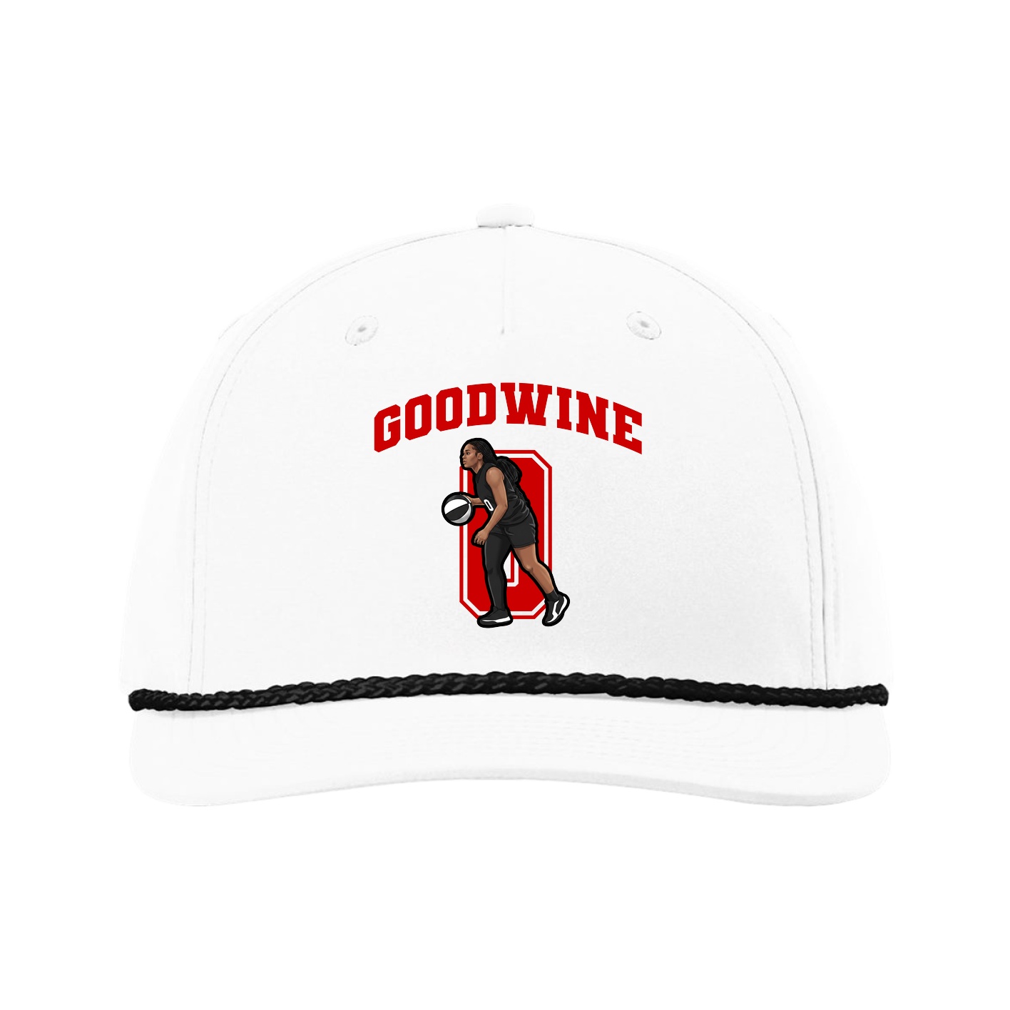 Five-Panel Classic Rope Cap — Number in White