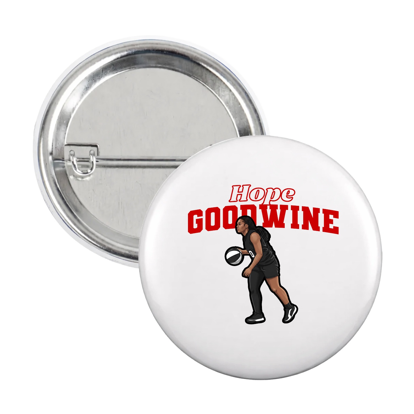 Game Day Button — Name Arch in White