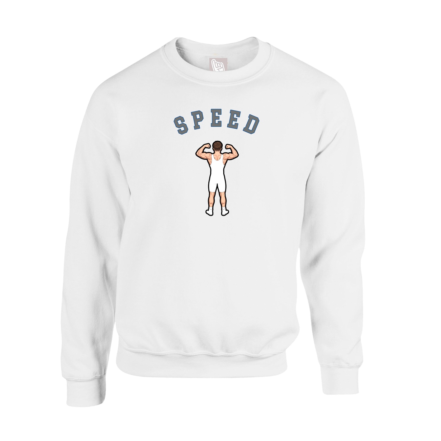 Fleece Crew — Shirsey Arch in White