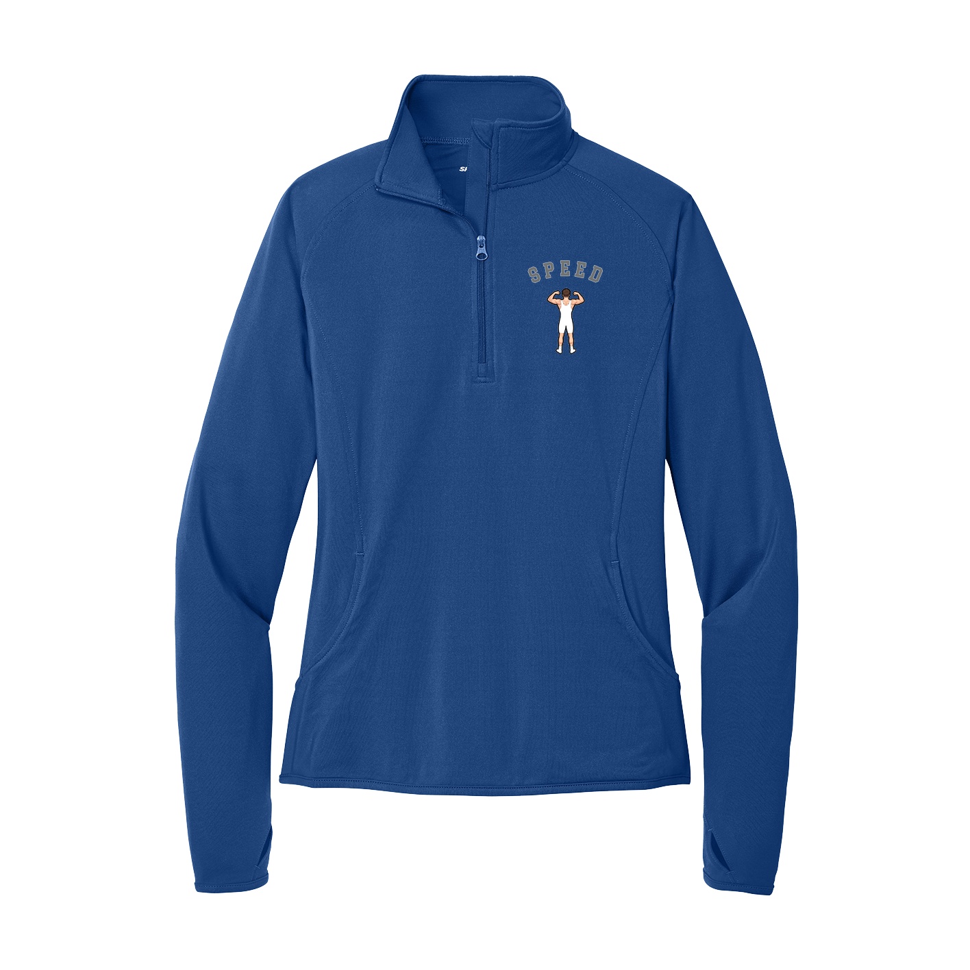 Women's Q-Zip Pullover — Shirsey Arch in Royal