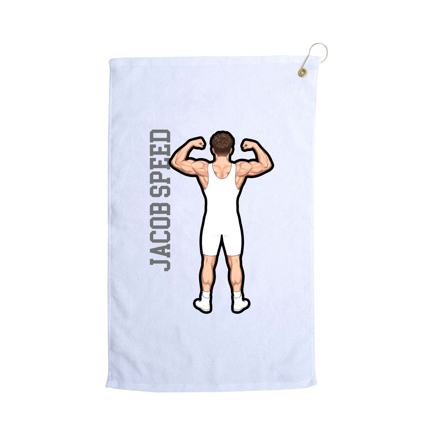 Golf Towel — Name Vertical in White