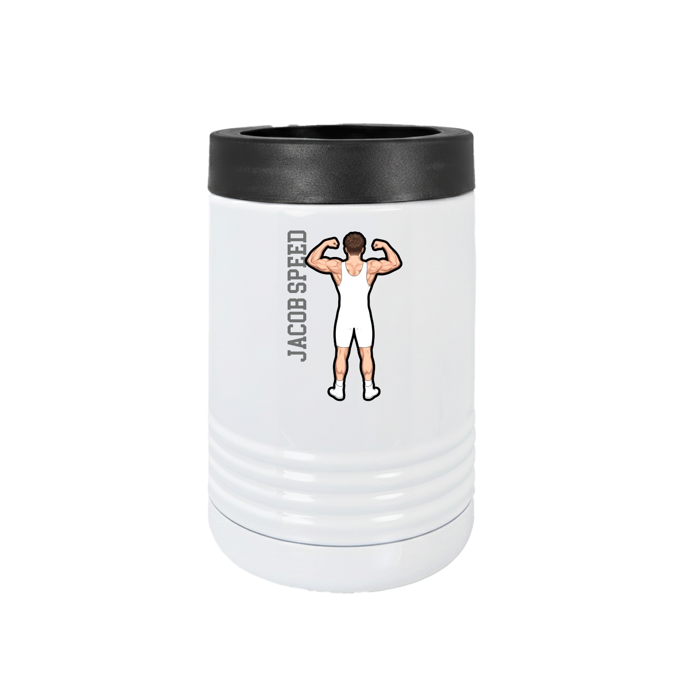 Beverage Holder — Name Vertical in White