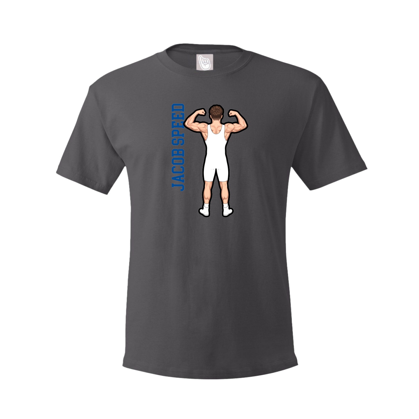 Youth Tee — Name Vertical in Grey