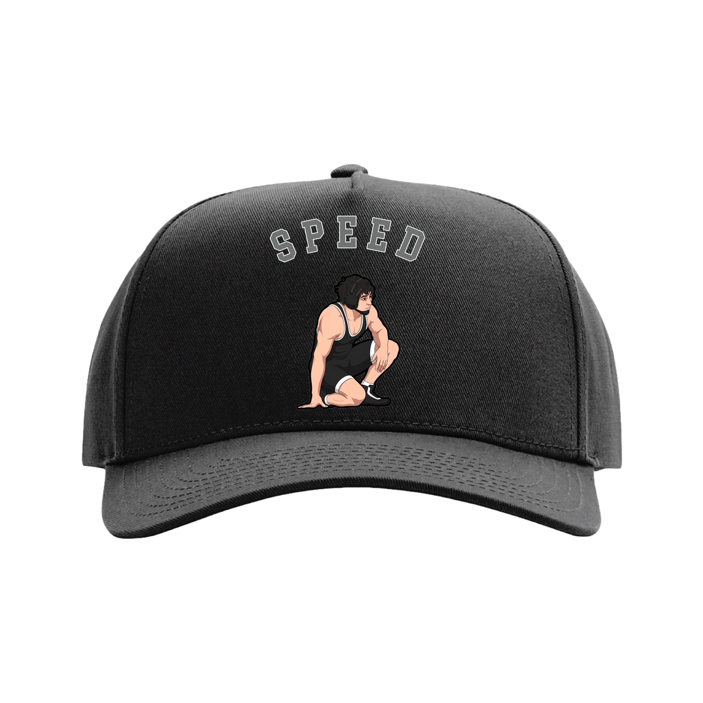 Full Fabric Five-Panel Champ Cap — Shirsey Arch in Black