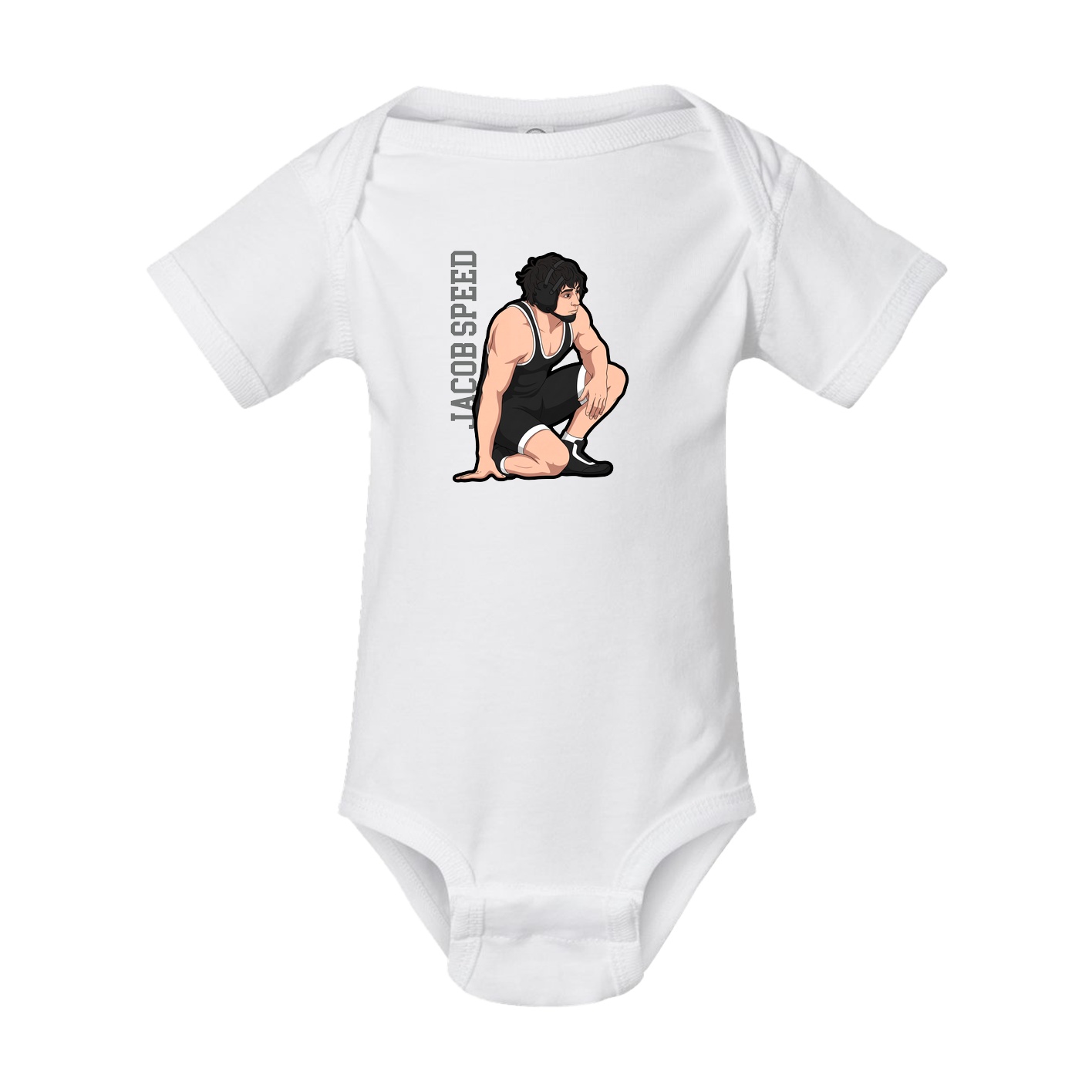 Baby Onesie — Name Vertical in White