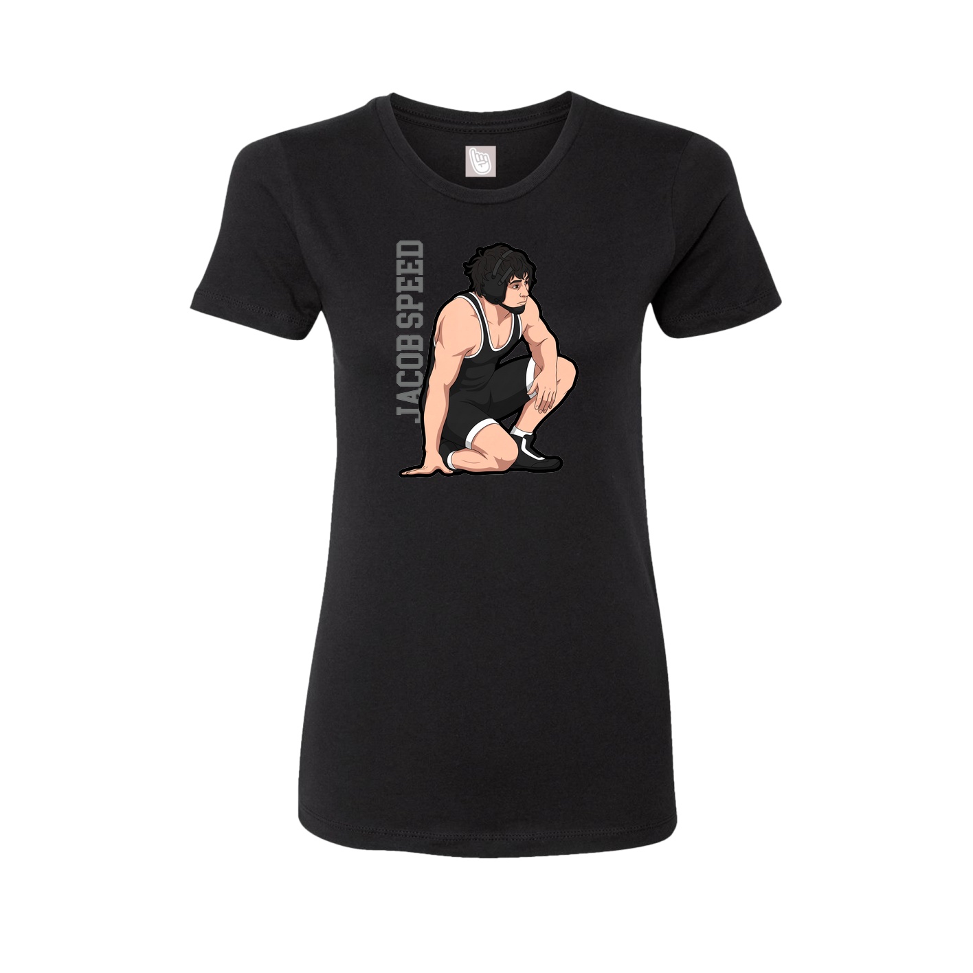 Fitted Women's Tee — Name Vertical in Black
