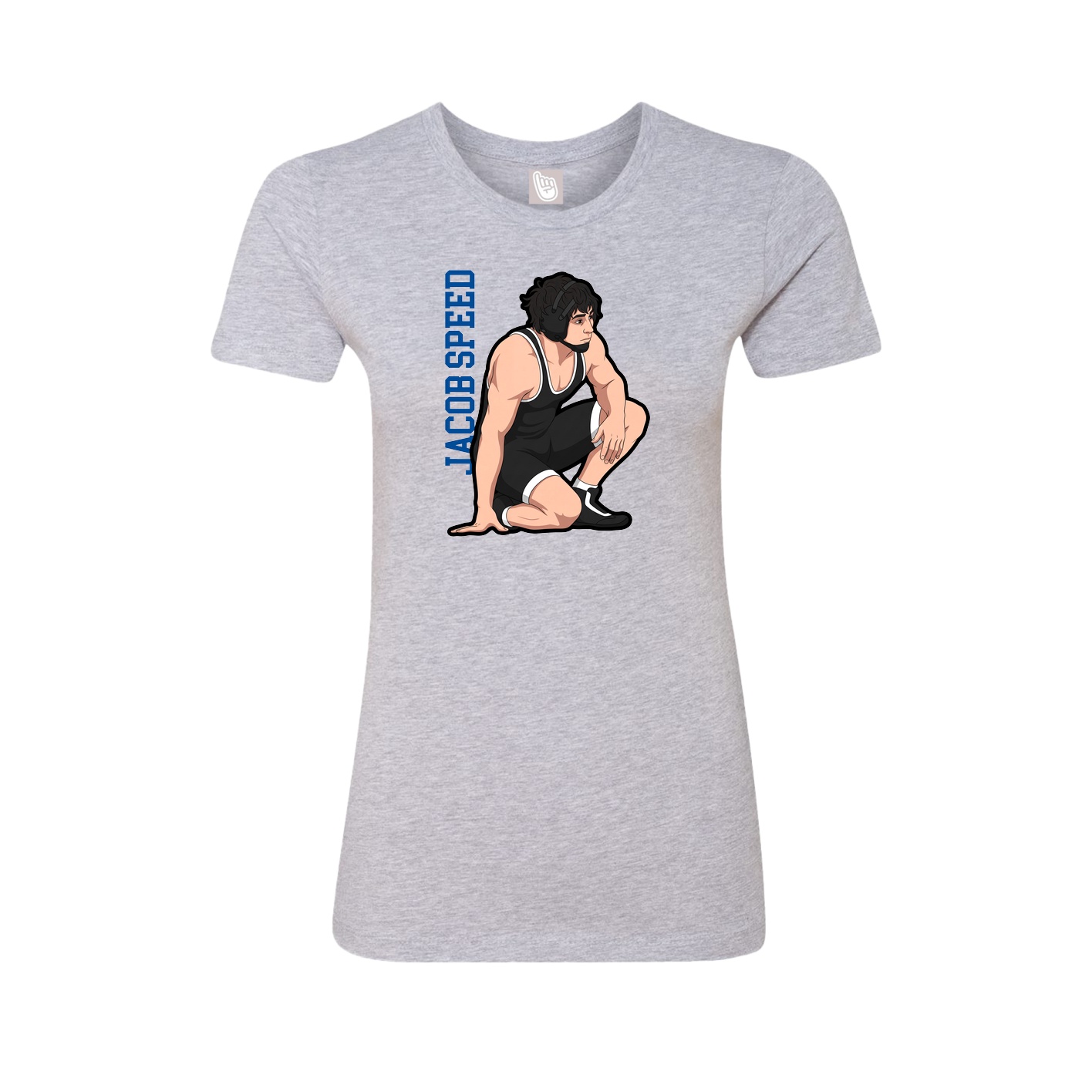 Womens Tee — Name Vertical in Grey