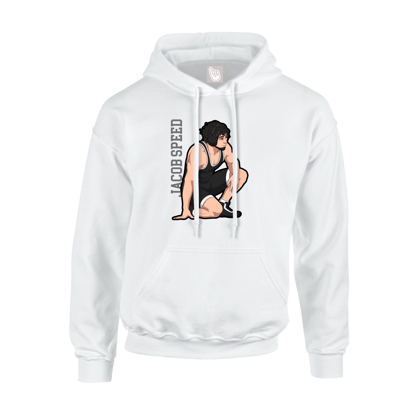 Hoodie — Name Vertical in White