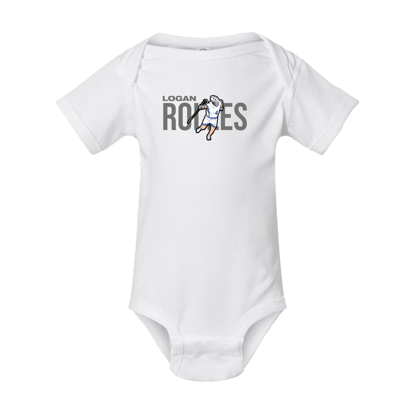 Baby Onesie — Player Name in White