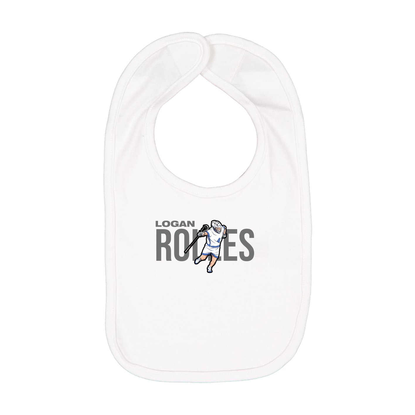 Infant Bib — Player Name in White