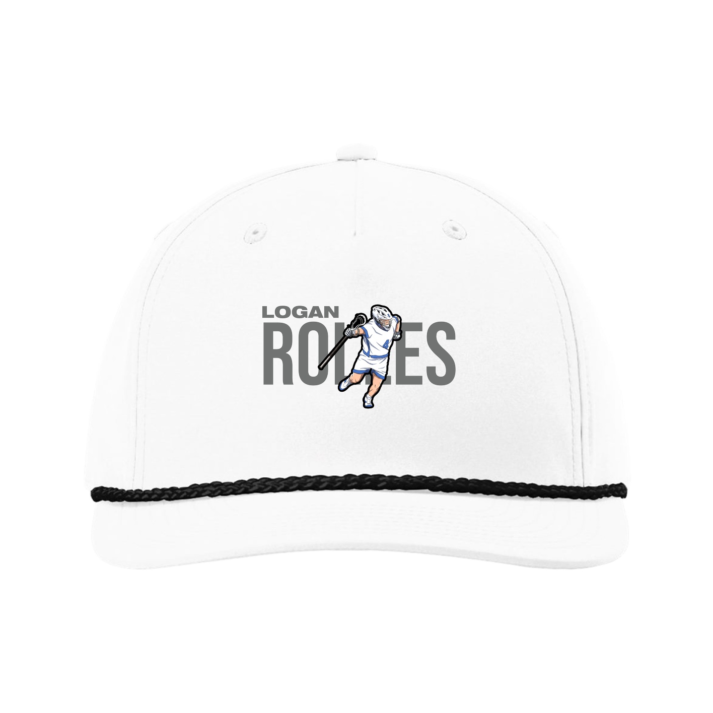 Five-Panel Classic Rope Cap — Player Name in White