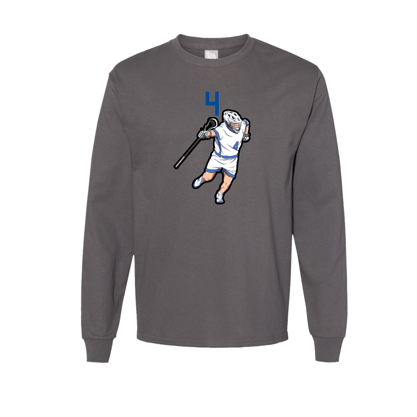 Long Sleeve Tee — Number Top in Grey