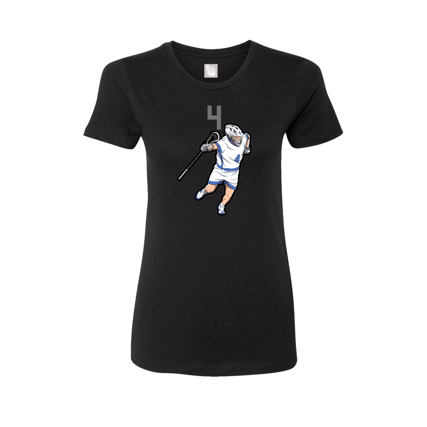 Fitted Women's Tee — Number Top in Black