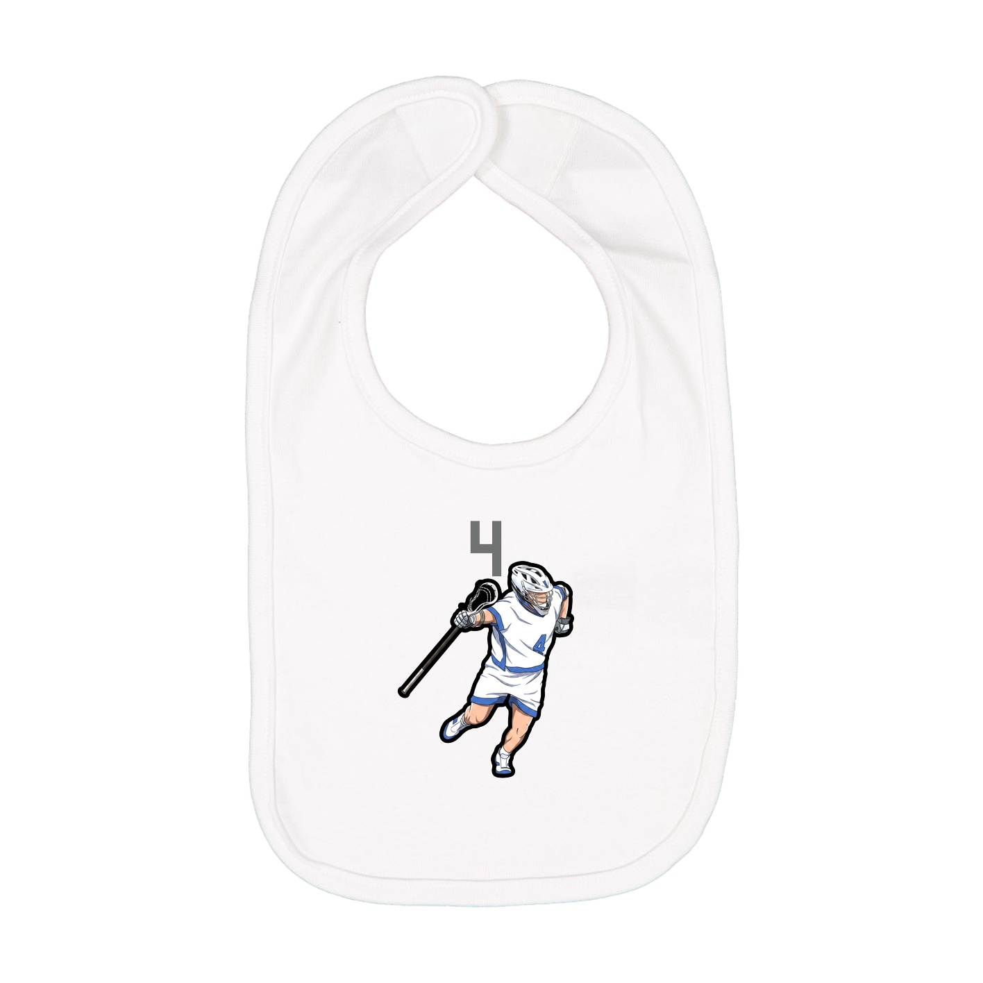 Infant Bib — Number Top in White