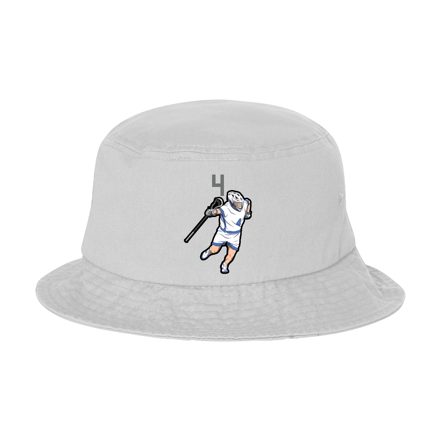 Bucket Cap — Number Top in White