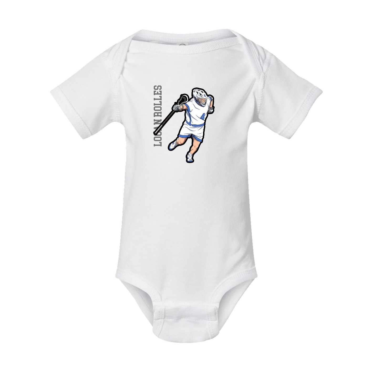 Baby Onesie — Name Vertical in White