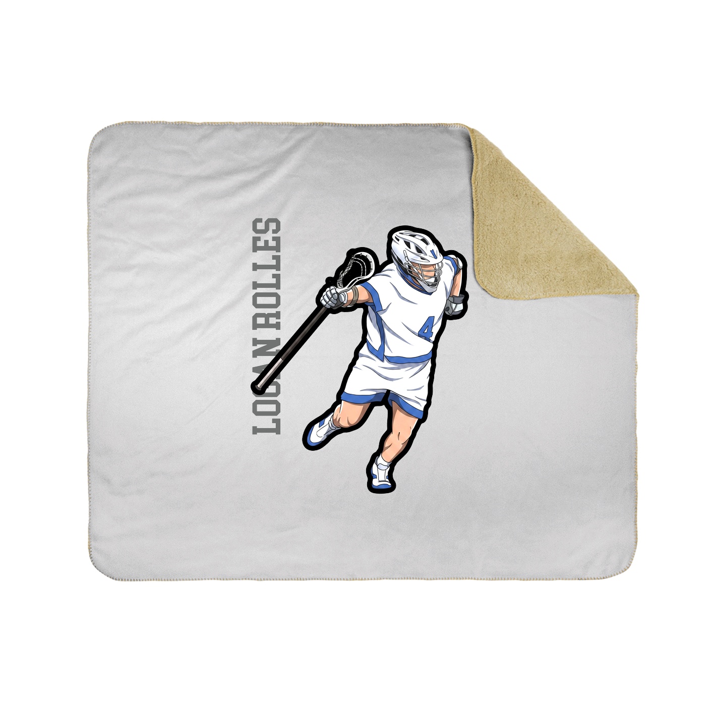 Throw Blanket — Name Vertical in White