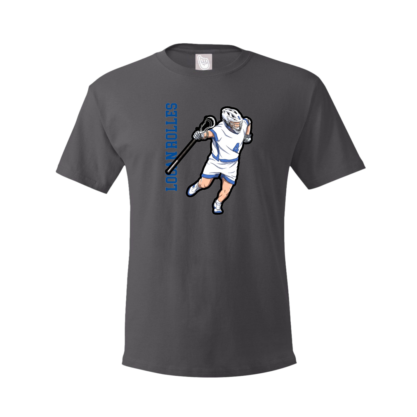 Tee — Name Vertical in Grey