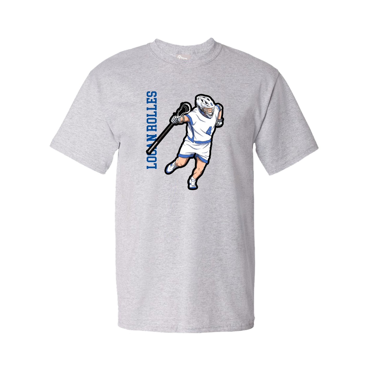 Youth Tee — Name Vertical in Grey