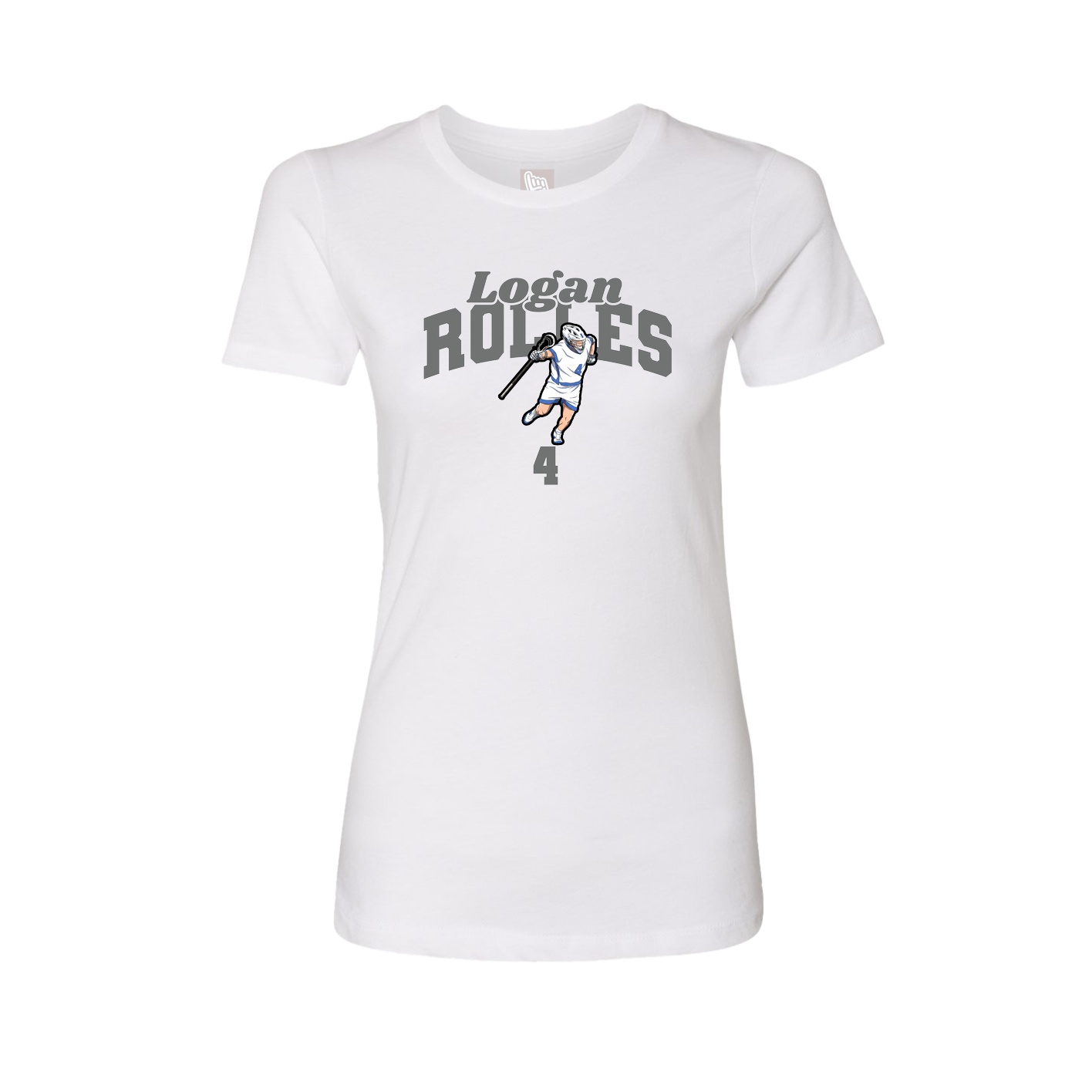 Fitted Women's Tee — Signature Arch in White