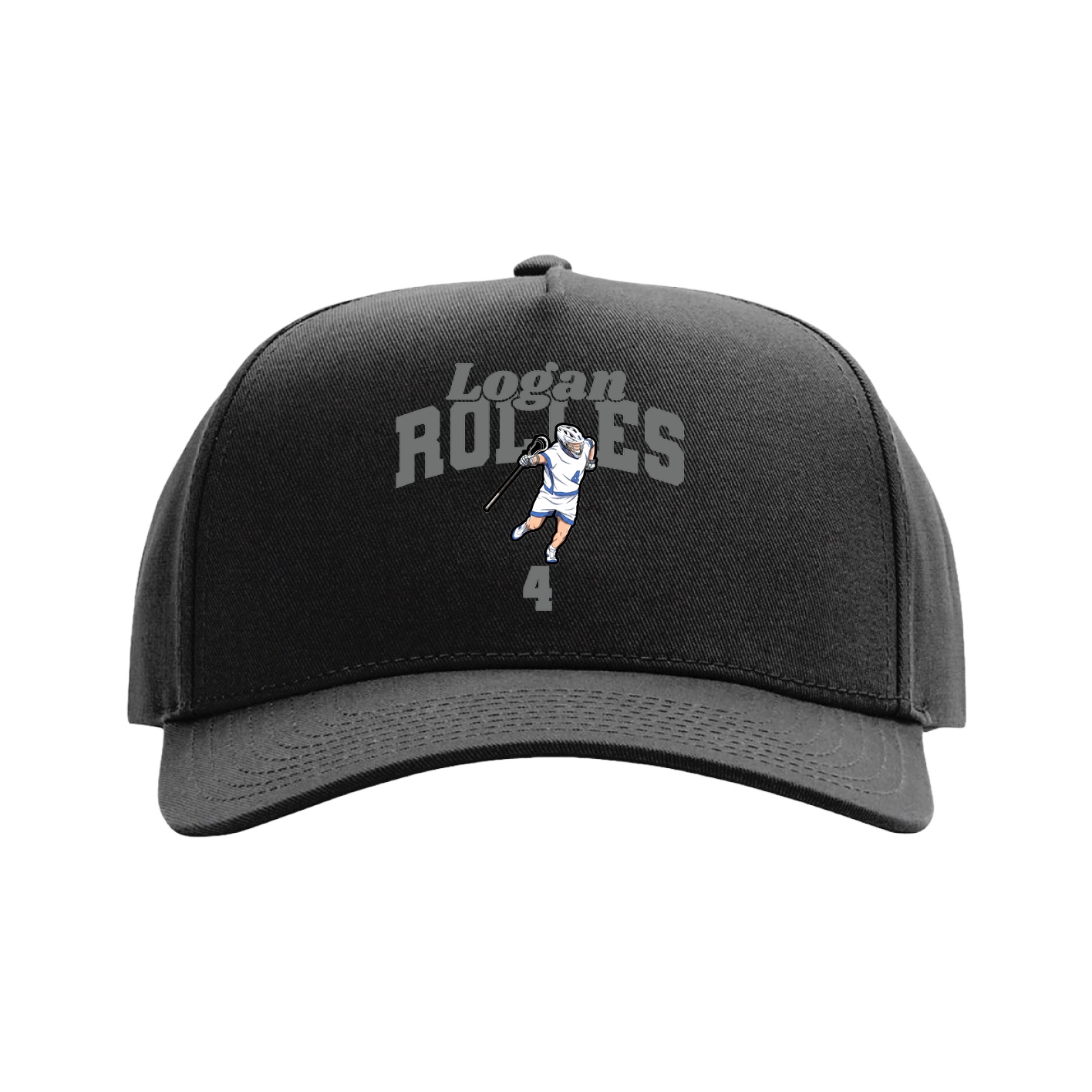 Full Fabric Five-Panel Champ Cap — Signature Arch in Black