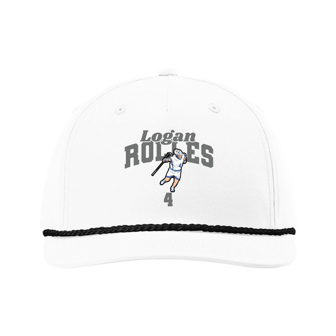 Five-Panel Classic Rope Cap — Signature Arch in White