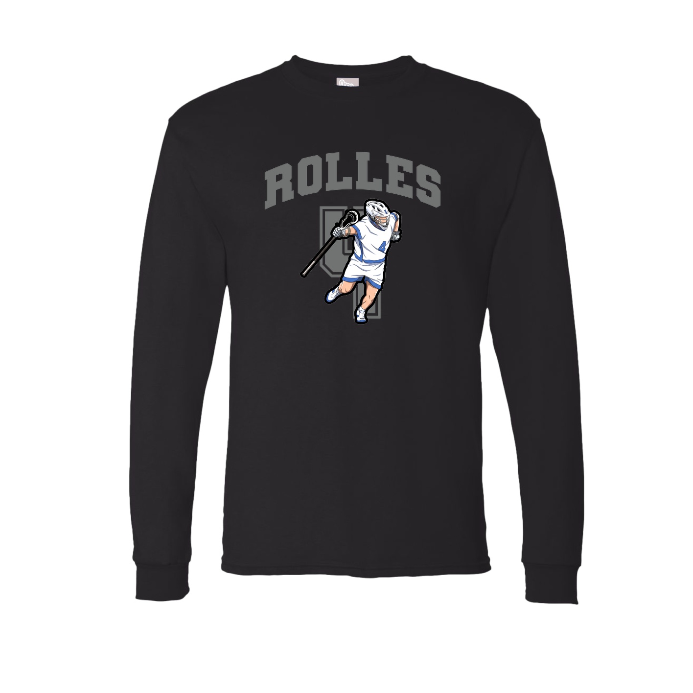Long Sleeve Tee — Number in Black