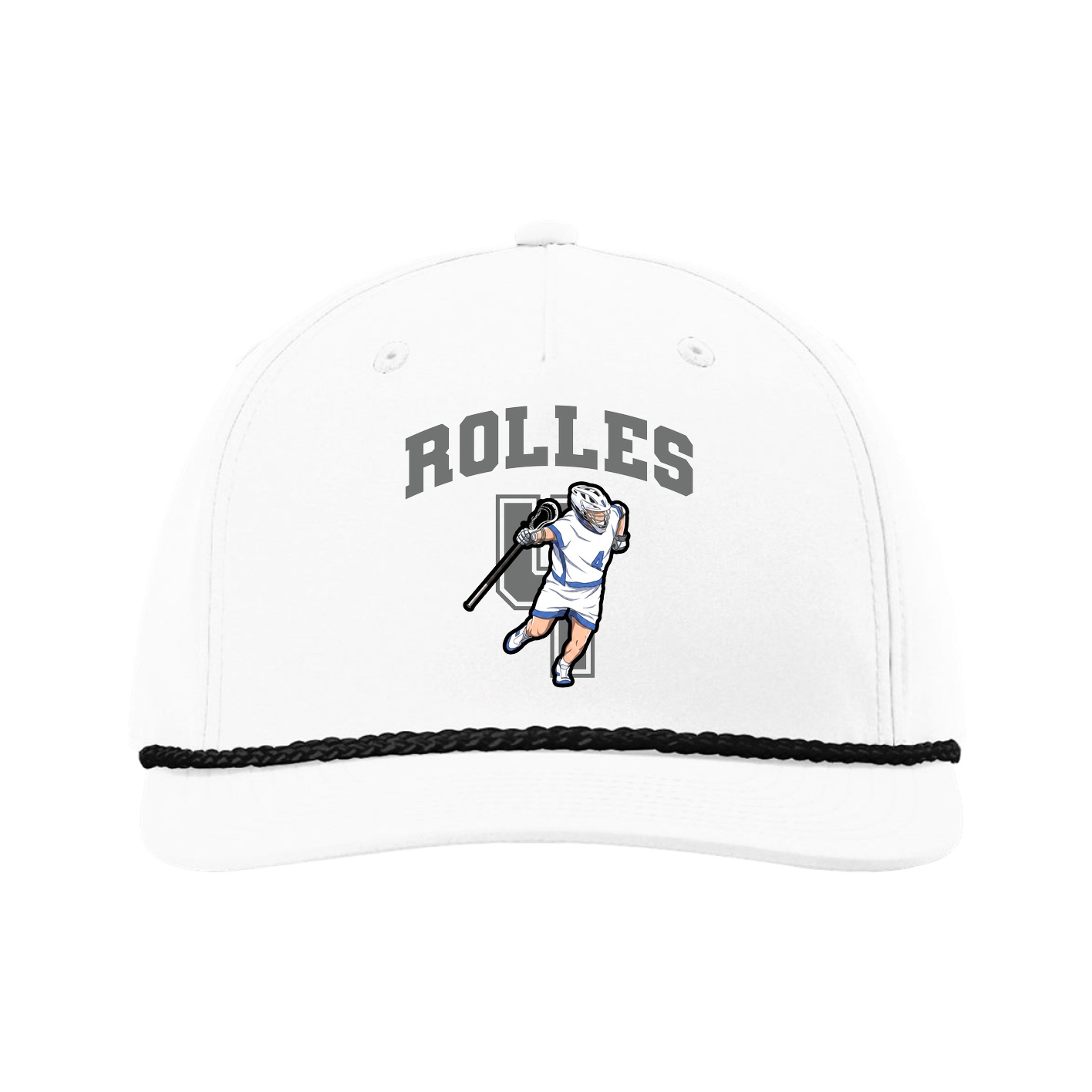 Five-Panel Classic Rope Cap — Number in White