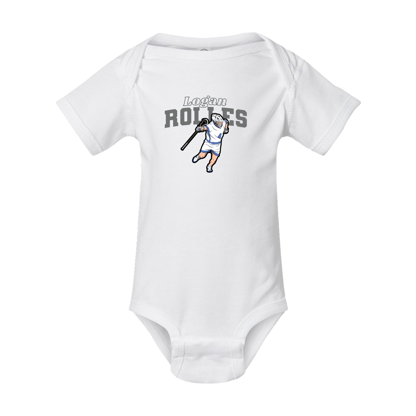 Baby Onesie — Name Arch in White