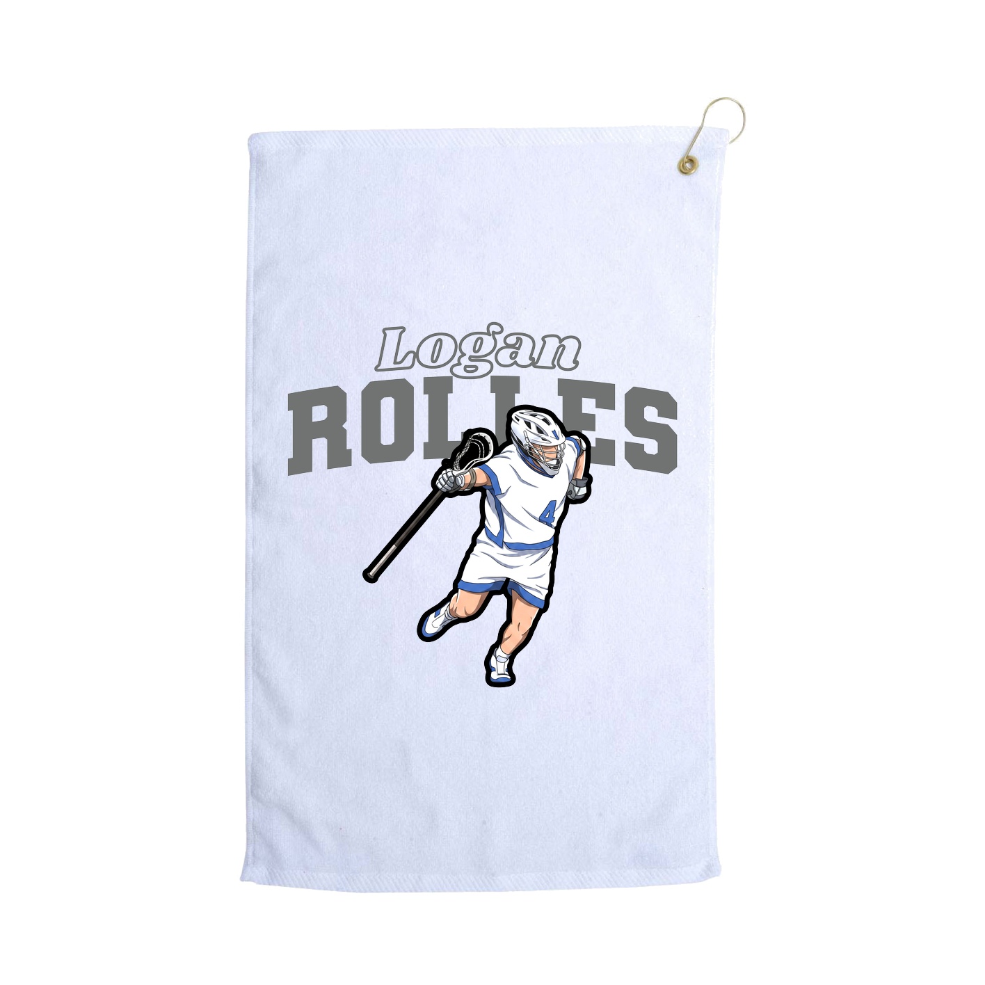 Golf Towel — Name Arch in White