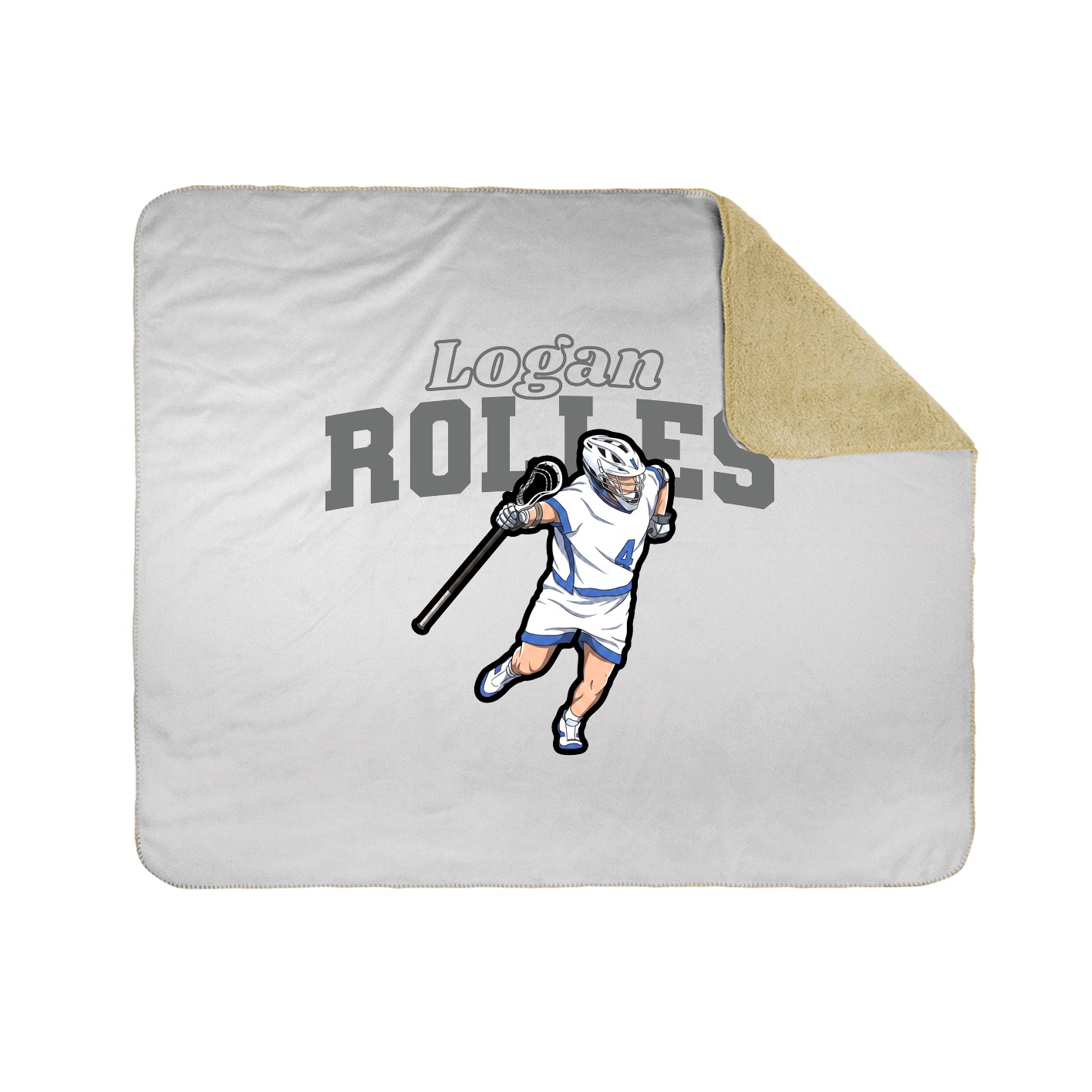 Throw Blanket — Name Arch in White