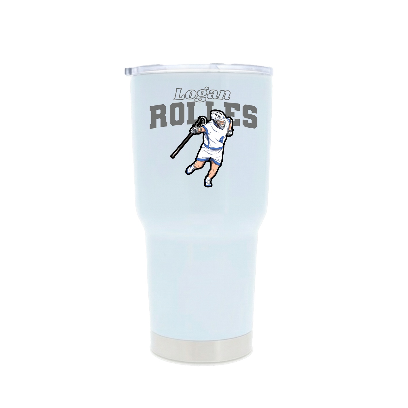 30oz Stainless Steel Tumbler — Name Arch in White