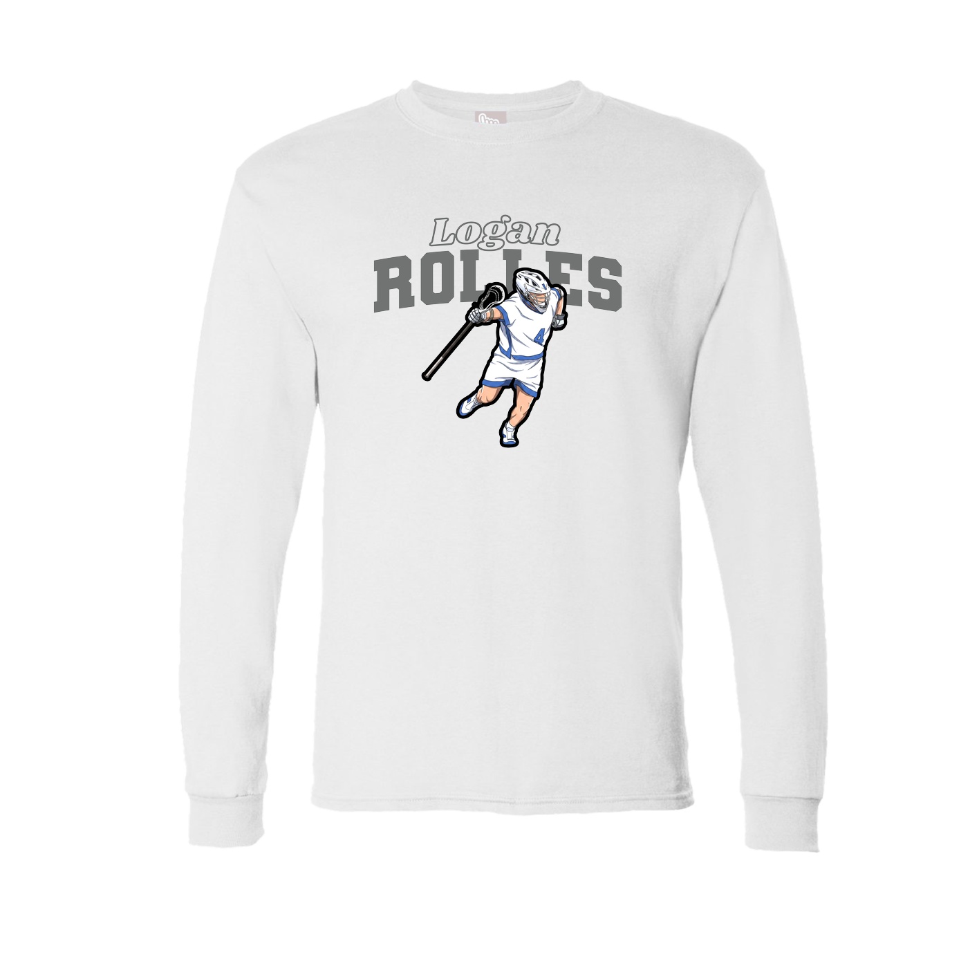 Long Sleeve Tee — Name Arch in White