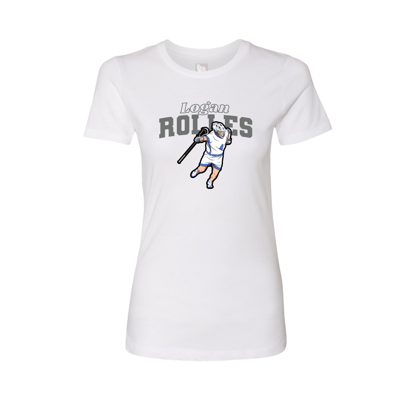 Fitted Women's Tee — Name Arch in White