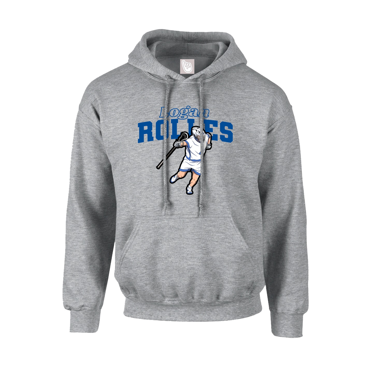 Hoodie — Name Arch in Grey