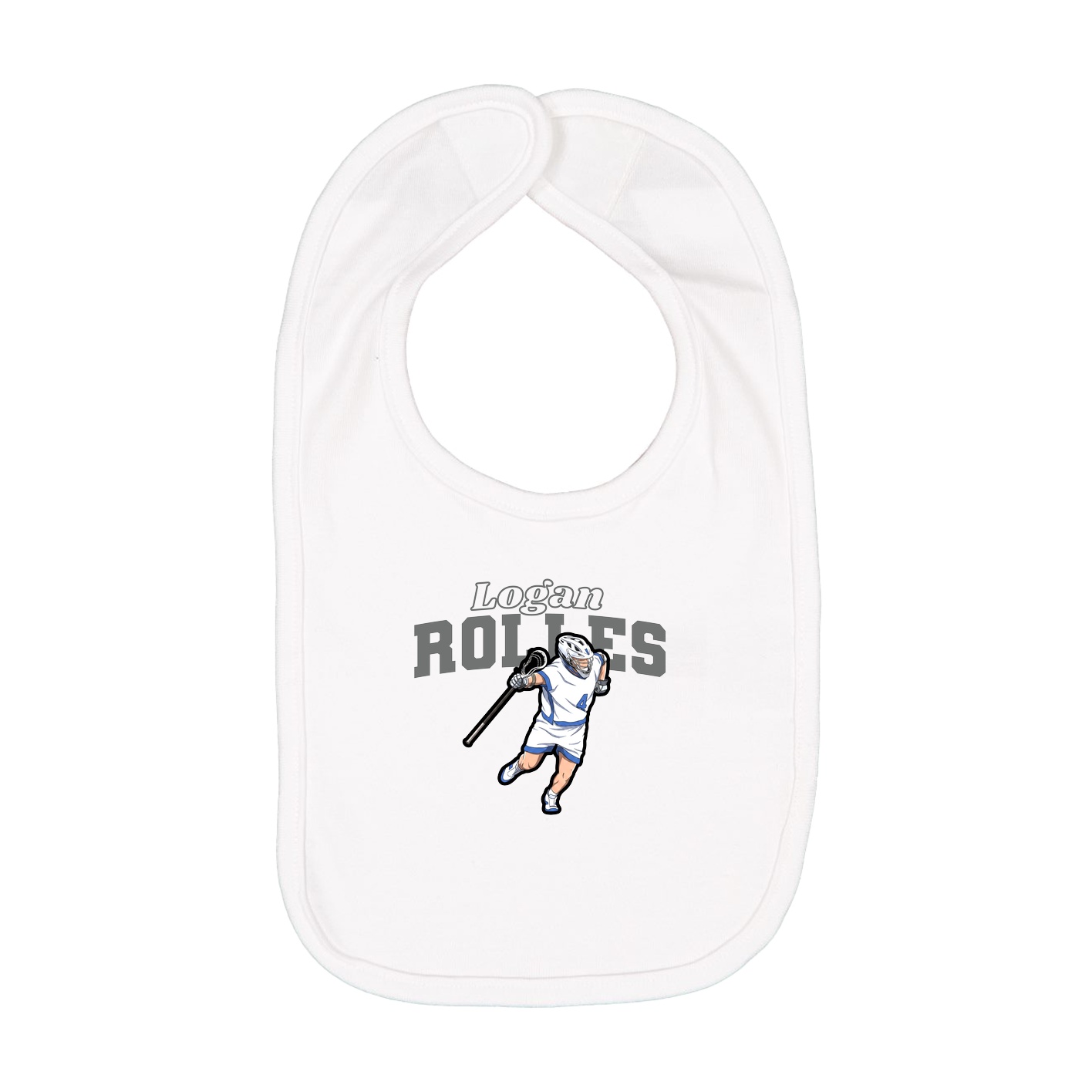 Infant Bib — Name Arch in White