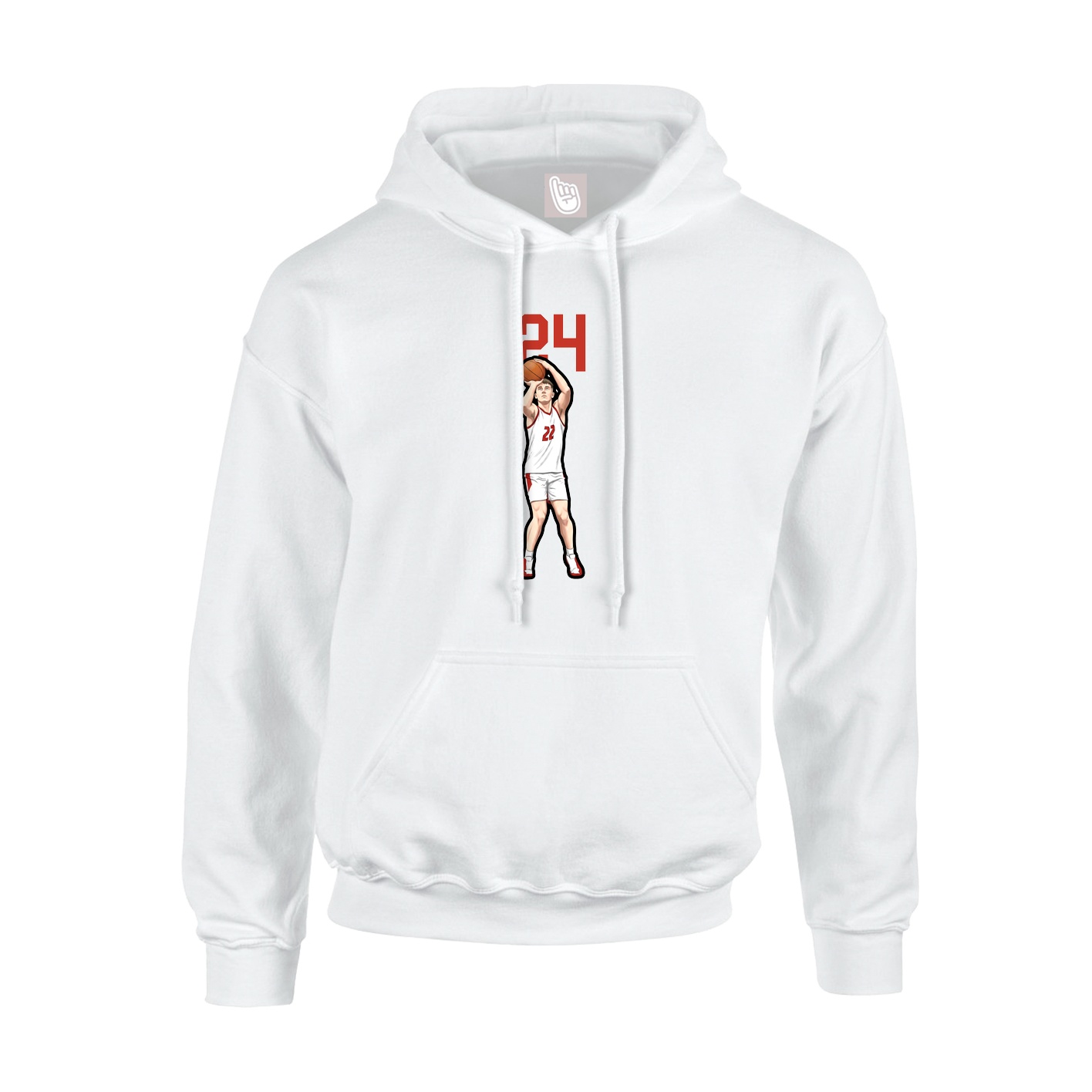 Youth Hoodie — Number Top in White