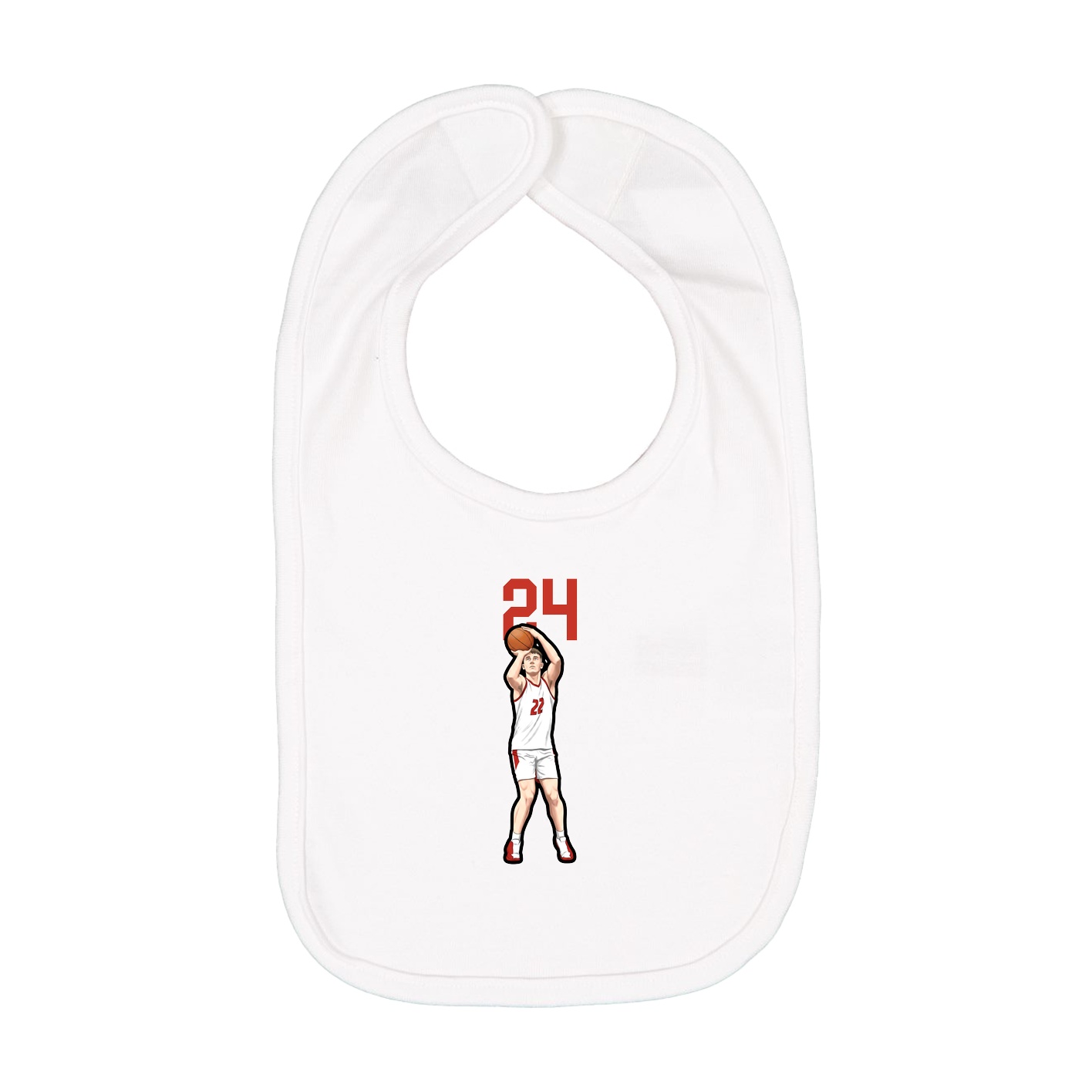 Infant Bib — Number Top in White