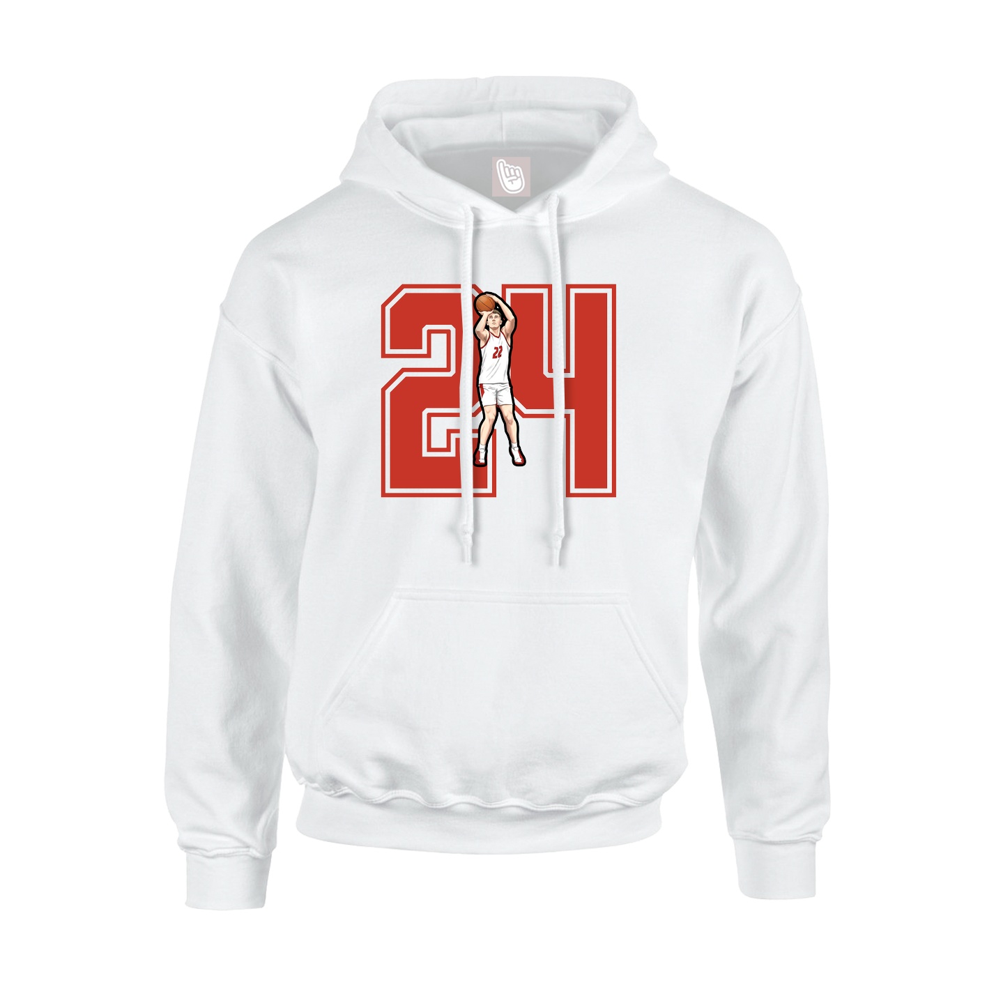 Youth Hoodie — Number in White