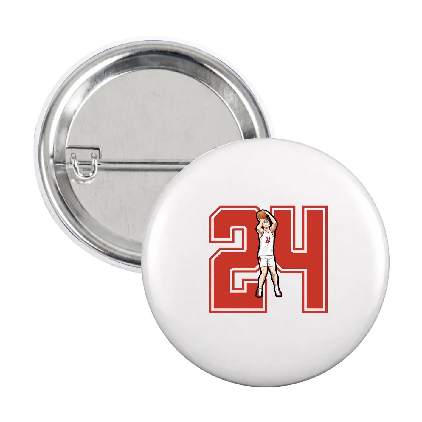 Game Day Button — Number in White